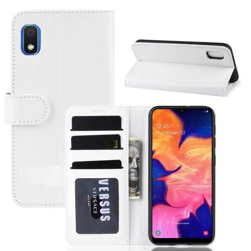 Flip Case Samsung Galaxy A10e Punainen Musta Erittäin Tekonahkaa