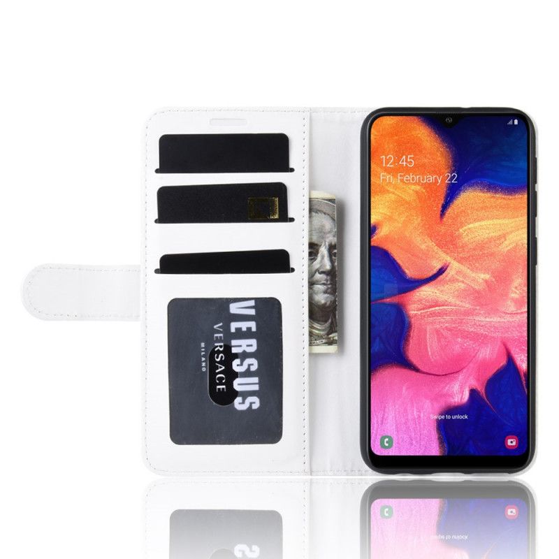 Flip Case Samsung Galaxy A10e Punainen Musta Erittäin Tekonahkaa