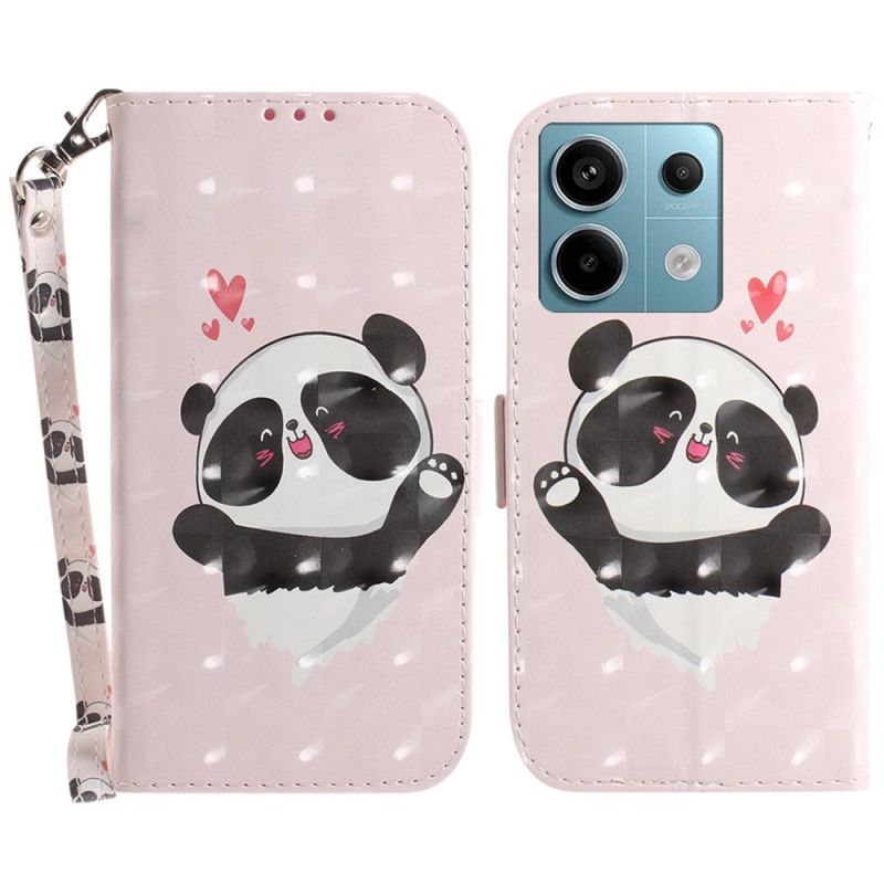 Kotelot Xiaomi Redmi Note 13 Pro 5g Puhelinkuoret Panda Love Hihnalla