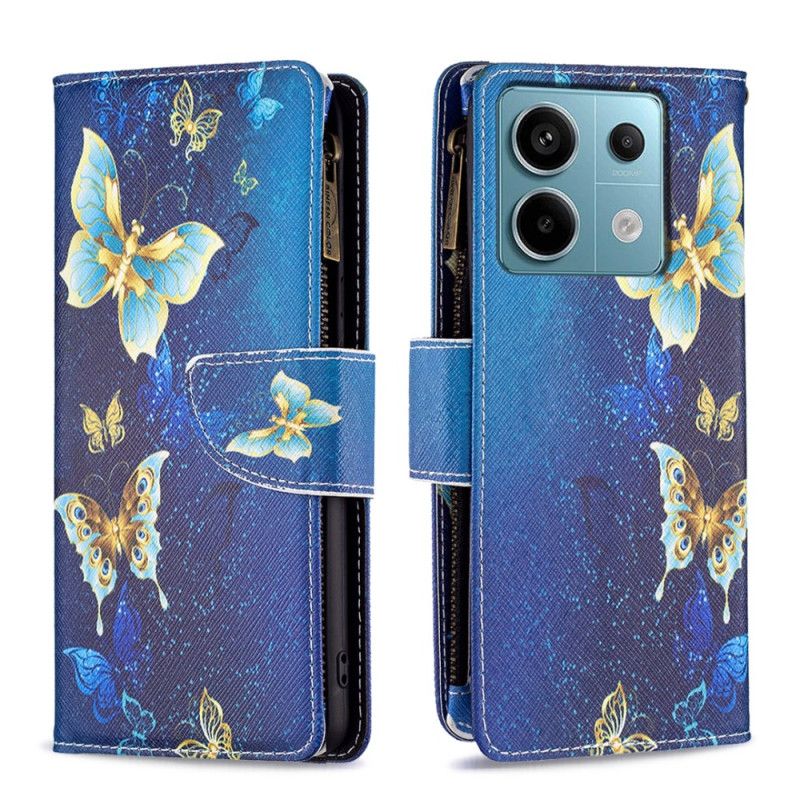 Nahkakotelo Xiaomi Redmi Note 13 Pro 5g Golden Butterflies -lompakko