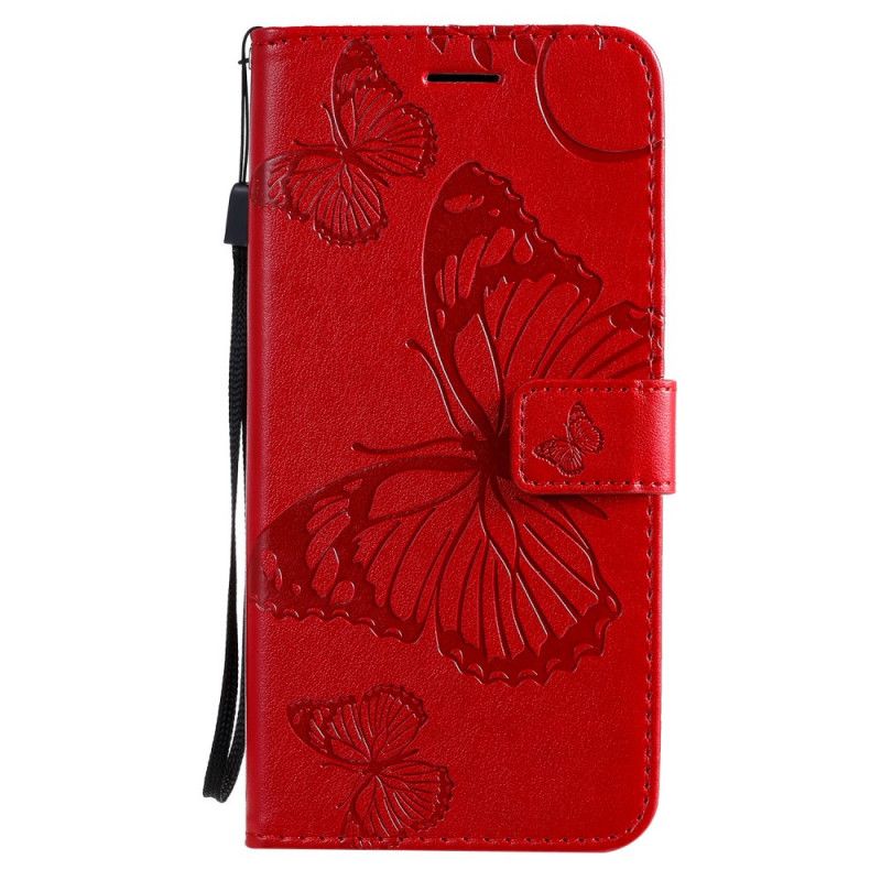 Flip Case Samsung Galaxy S20 Plus / S20 Plus 5G Punainen Harmaa Jättiläinen Remmi Perhosia