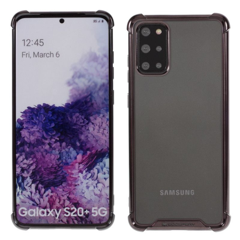 Kuori Samsung Galaxy S20 Plus / S20 Plus 5G Hopea Musta Läpinäkyvät Goospery-Väriset Reunat