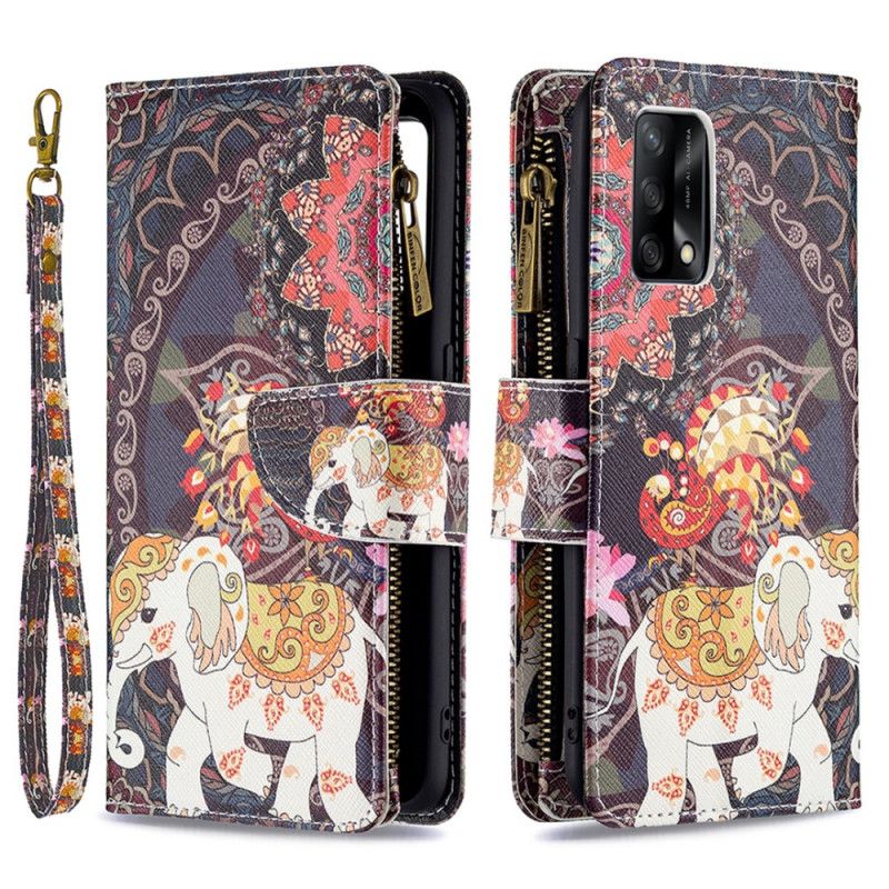 Flip Kotelot Oppo A74 4g Elephant-vetoketjullinen Tasku