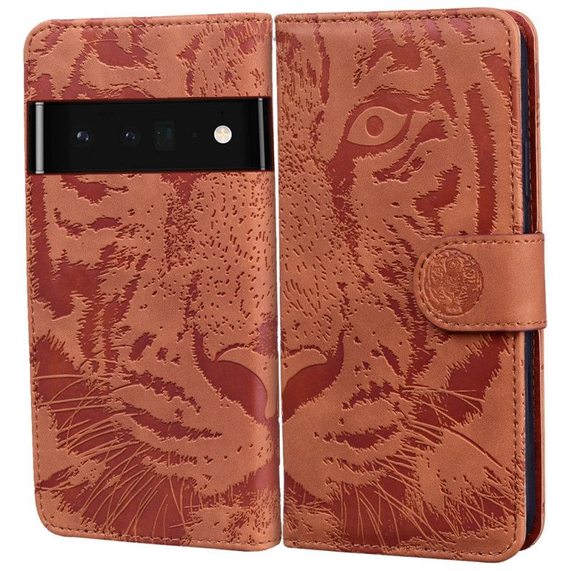 Flip Kotelot Oppo A74 4g Tiger Face Print