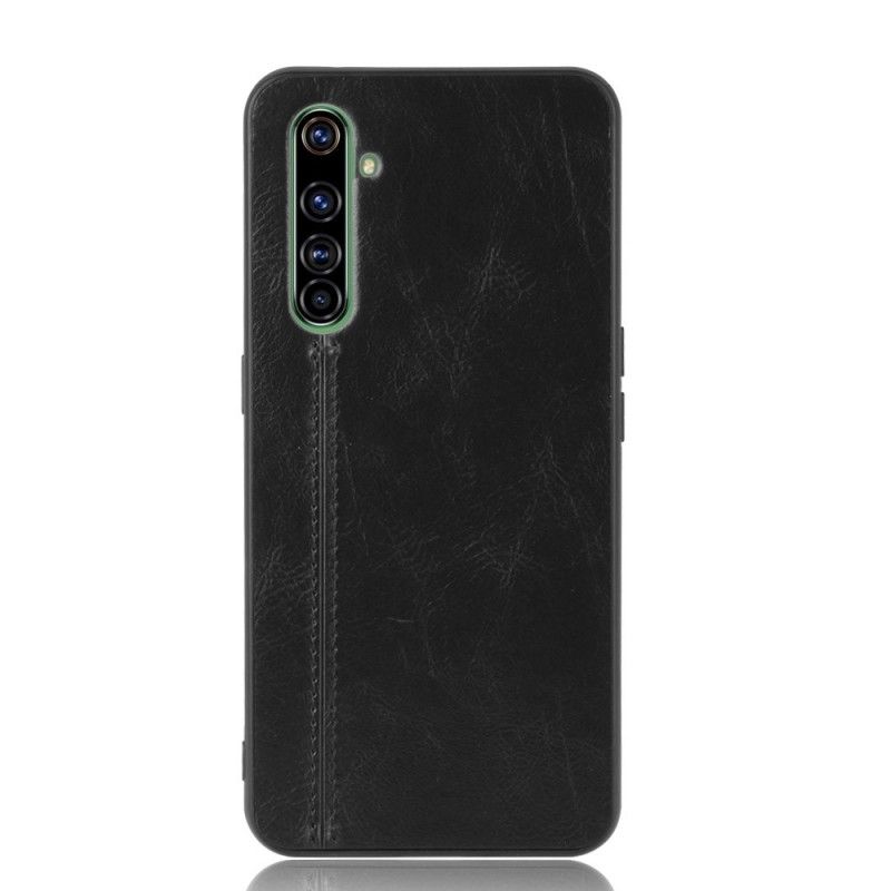 Case Kuoret Realme X50 Pro Punainen Musta Puhelinkuoret Nahkainen Ommel