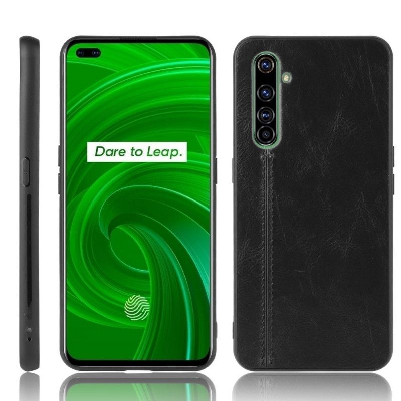 Case Kuoret Realme X50 Pro Punainen Musta Puhelinkuoret Nahkainen Ommel