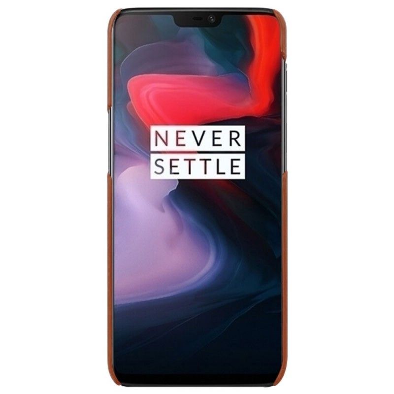 Case Kuoret OnePlus 6T Kahvi Musta Puhelinkuoret Imak Ruiyi -Sarjan Nahkaefekti