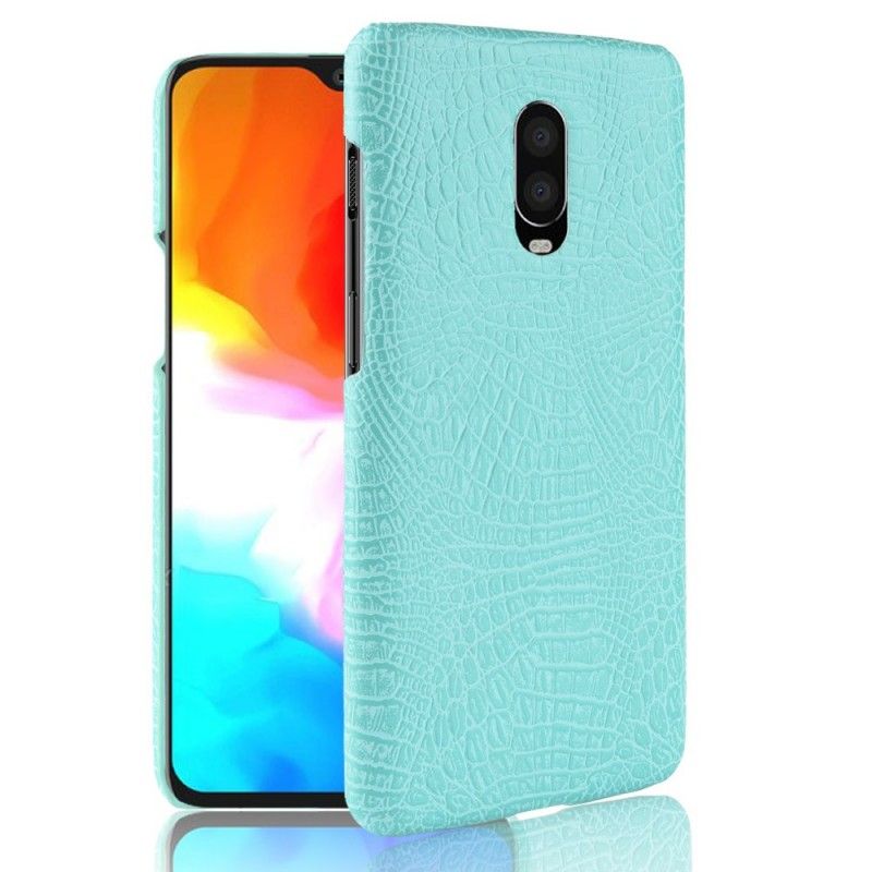 Case Kuoret OnePlus 6T Punainen Musta Puhelinkuoret Krokotiilin Ihovaikutus