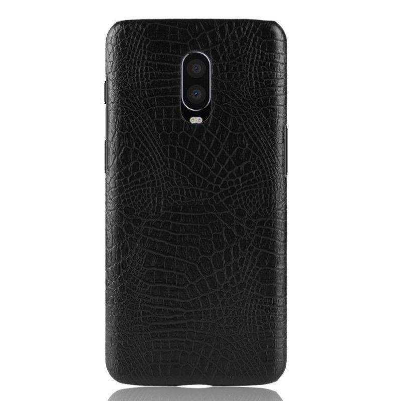 Case Kuoret OnePlus 6T Punainen Musta Puhelinkuoret Krokotiilin Ihovaikutus