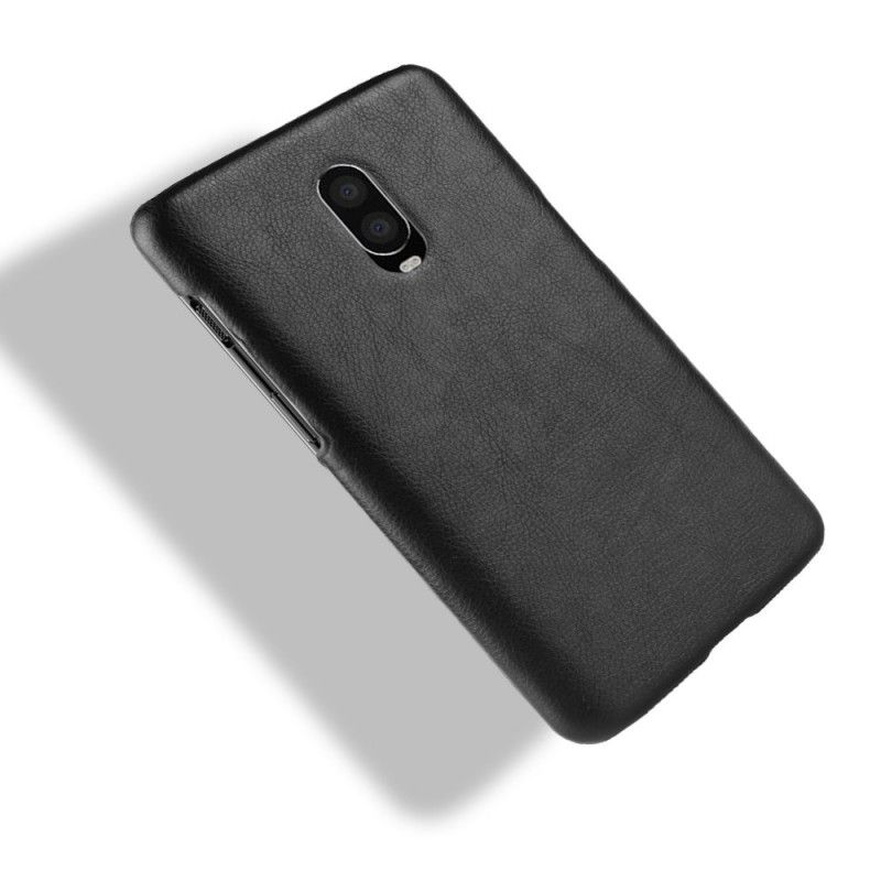 Kuori OnePlus 6T Kahvi Musta Suorituskykyinen Litsi Nahkainen Vaikutus