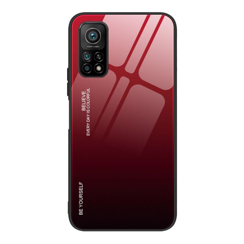 Case Kuoret Xiaomi Mi 10T / 10T Pro Magenta Punainen Puhelinkuoret Ole Itse Karkaistu Lasi