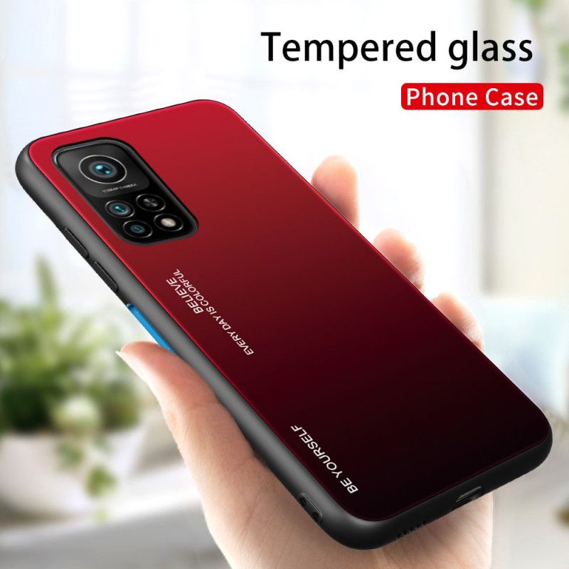 Case Kuoret Xiaomi Mi 10T / 10T Pro Magenta Punainen Puhelinkuoret Ole Itse Karkaistu Lasi