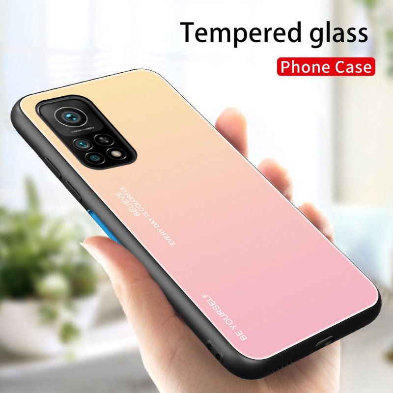 Case Kuoret Xiaomi Mi 10T / 10T Pro Magenta Punainen Puhelinkuoret Ole Itse Karkaistu Lasi