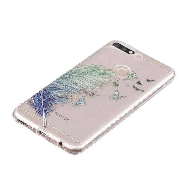 Case Kuoret Huawei Y7 2018 Puhelinkuoret Läpinäkyvä Värillinen Sulka