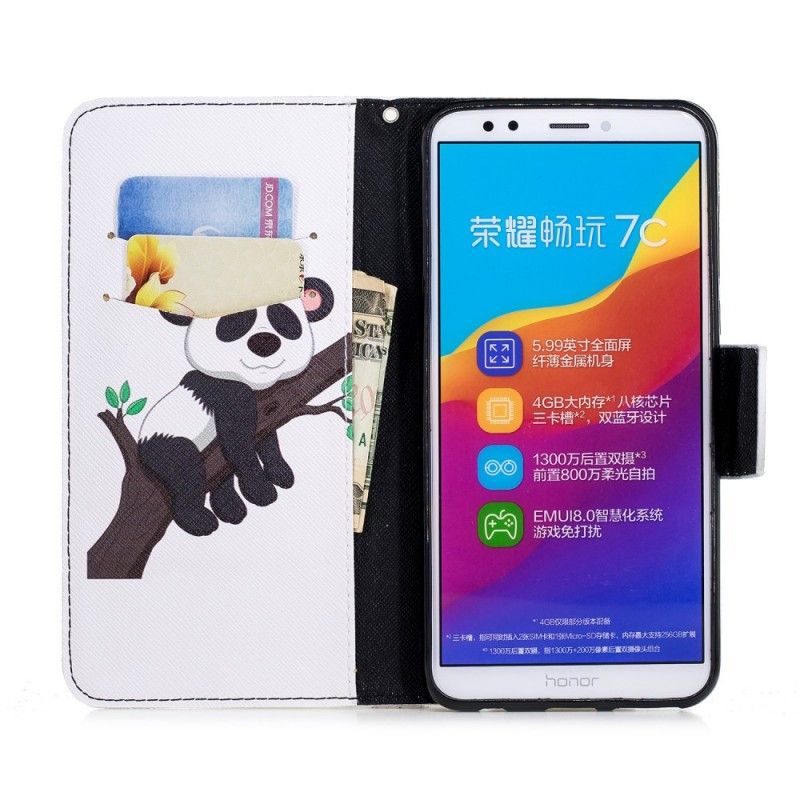 Flip Case Huawei Y7 2018 Laiska Panda