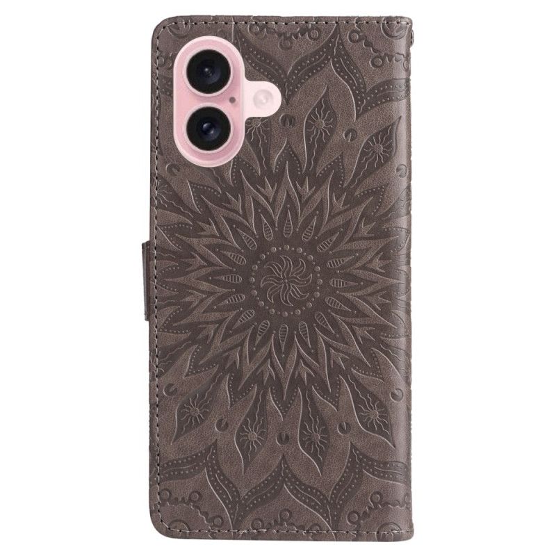 Kotelot iPhone 16 Plus Mandala-kuvio Hihnalla