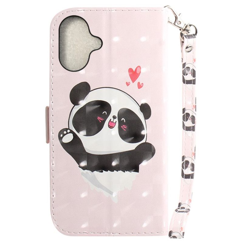 Kotelot iPhone 16 Plus Panda Love Hihnalla