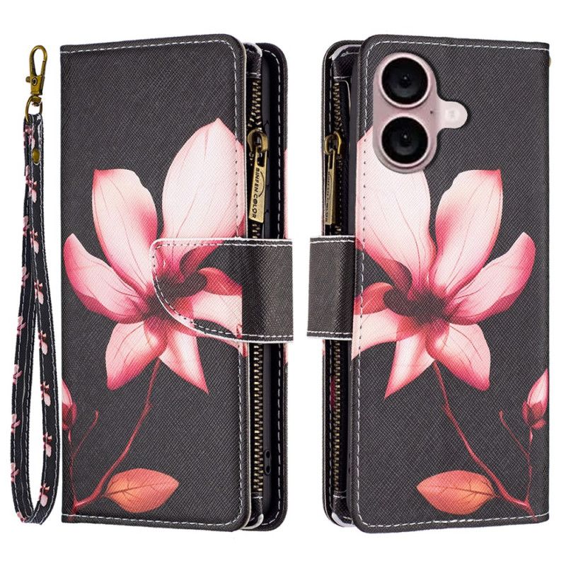 Kotelot iPhone 16 Plus Puhelinkuoret Lotus Strap -lompakko