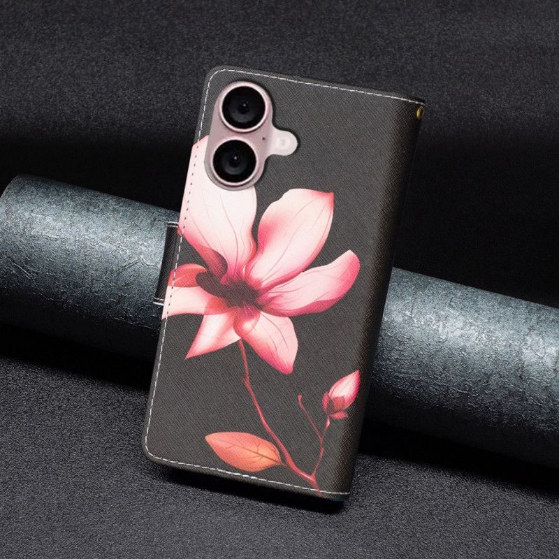 Kotelot iPhone 16 Plus Puhelinkuoret Lotus Strap -lompakko