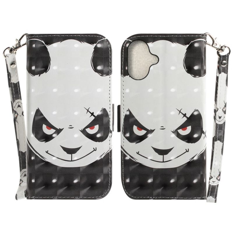 Kuoret iPhone 16 Plus Vihainen Panda Hihnalla