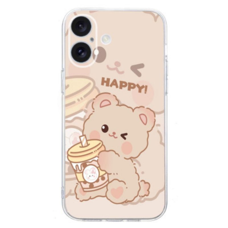 Kuori iPhone 16 Plus Happy Bear Suojakuori