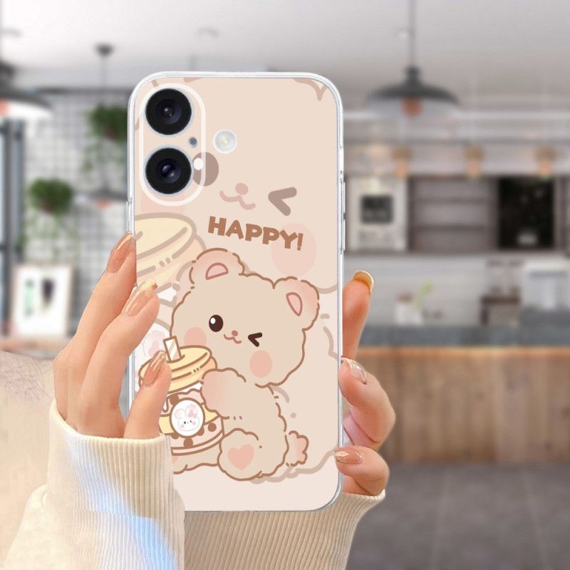 Kuori iPhone 16 Plus Happy Bear Suojakuori