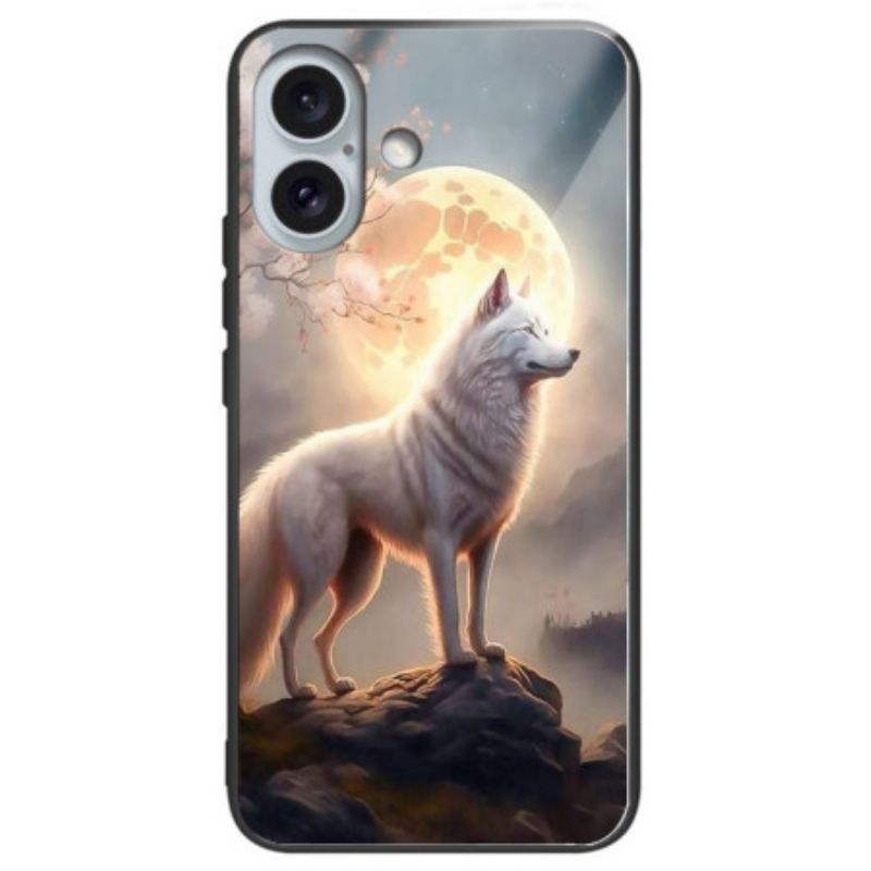 Kuori iPhone 16 Plus Moonlight Wolf Karkaistu Lasi