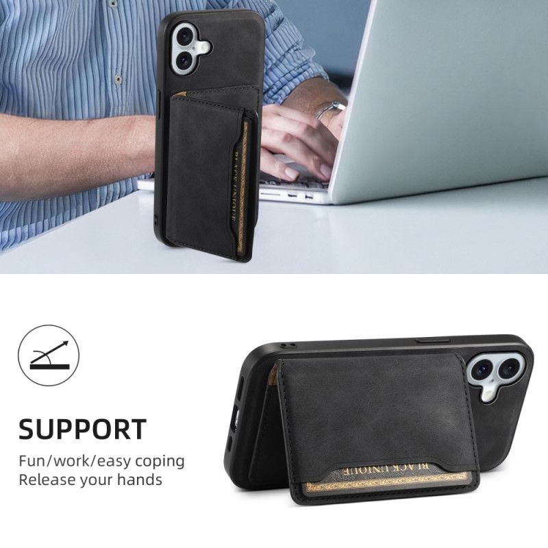 Kuori iPhone 16 Plus Suede Effect -korttipidike Magsafe-yhteensopiva