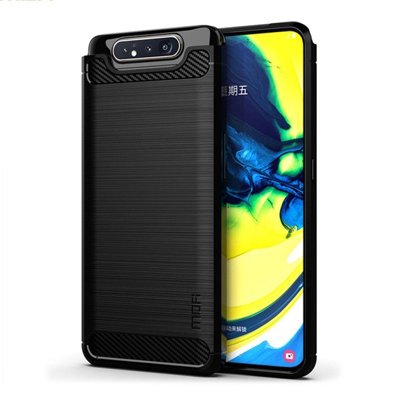 Case Kuoret Samsung Galaxy A80 / A90 Harmaa Musta Puhelinkuoret Mofi Harjattu Hiilikuitu