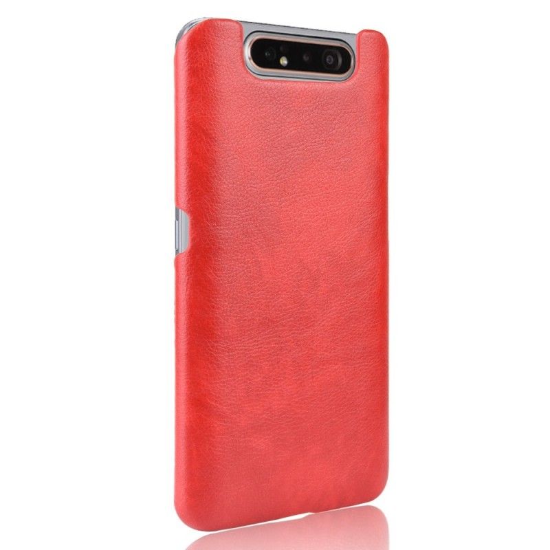 Case Kuoret Samsung Galaxy A80 / A90 Punainen Musta Puhelinkuoret Litsi Nahkaa