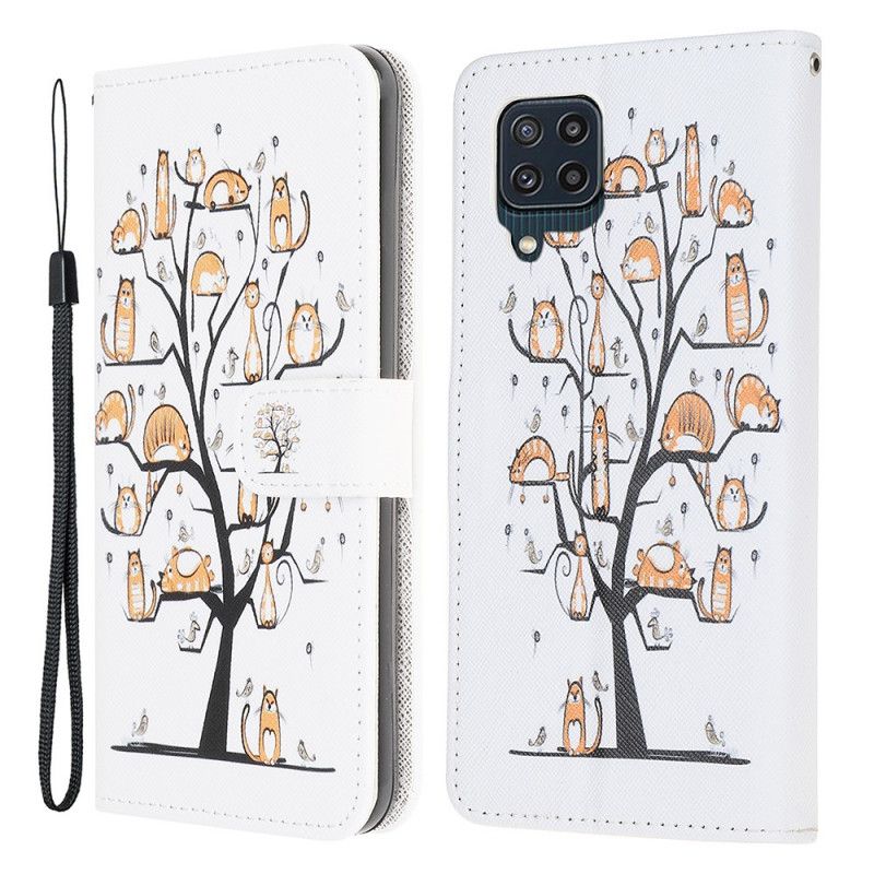 Flip Kotelot Samsung Galaxy M32 Funky Cats Strappy