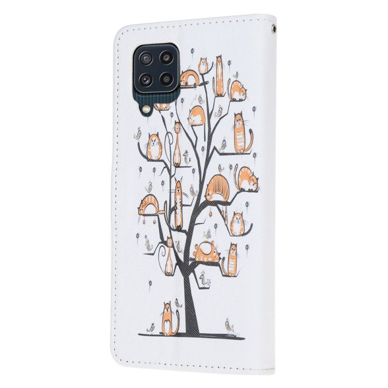 Flip Kotelot Samsung Galaxy M32 Funky Cats Strappy