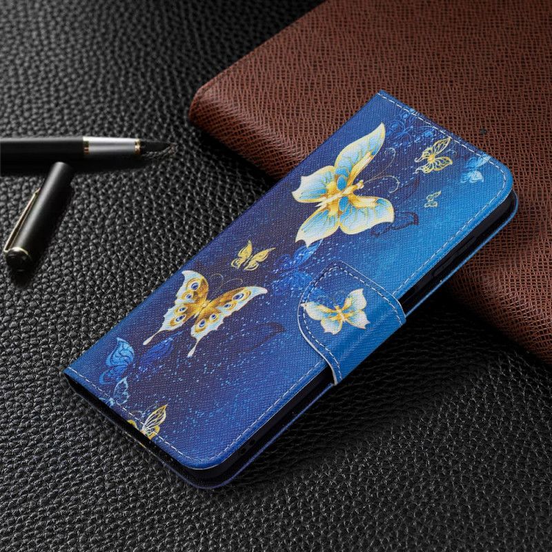 Flip Kotelot Samsung Galaxy M32 Golden Butterflies Suojakuori