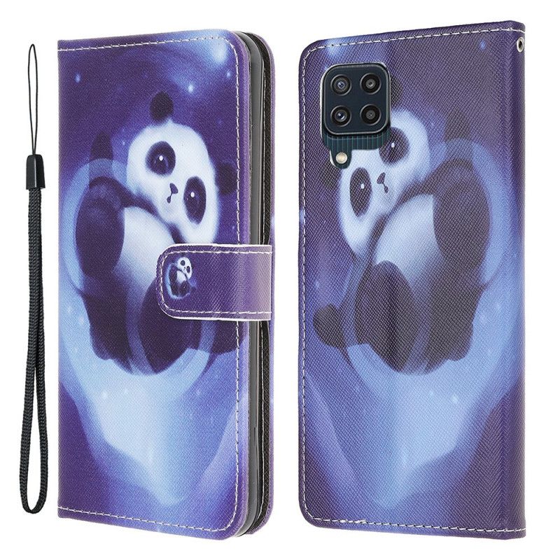 Flip Kotelot Samsung Galaxy M32 Panda Space Strappy Suojakuori