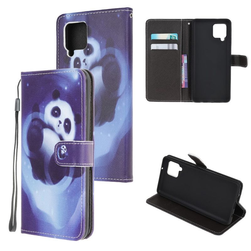 Flip Kotelot Samsung Galaxy M32 Panda Space Strappy Suojakuori