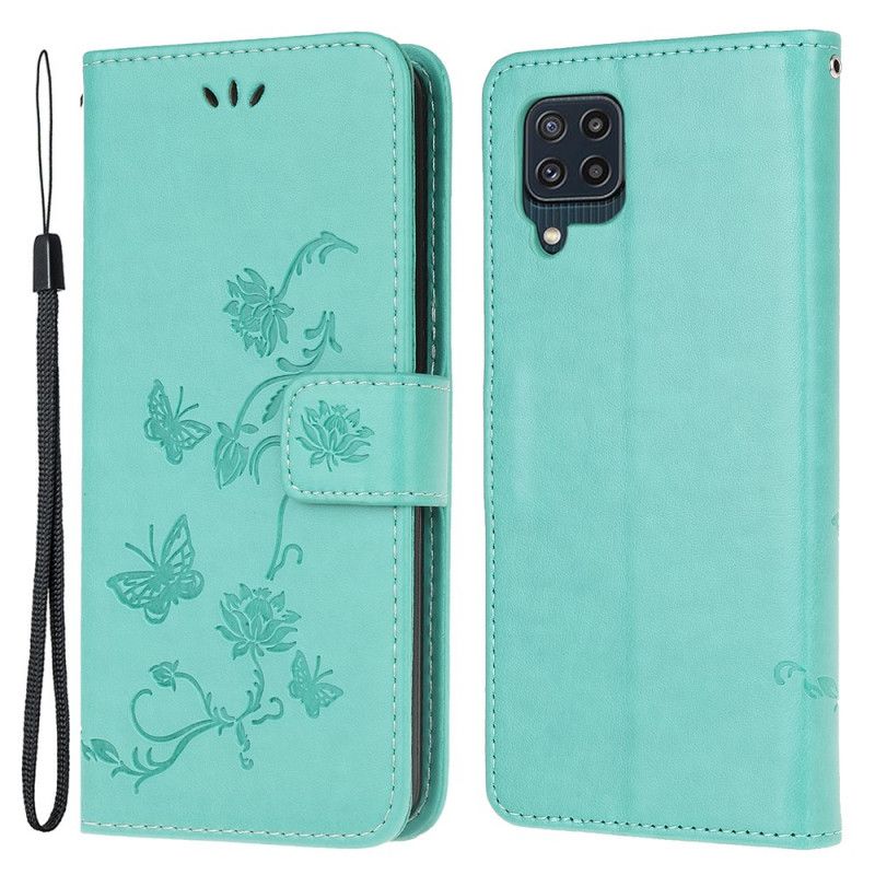 Flip Kotelot Samsung Galaxy M32 Strap Flowers