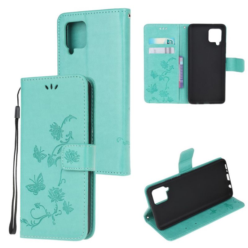 Flip Kotelot Samsung Galaxy M32 Strap Flowers