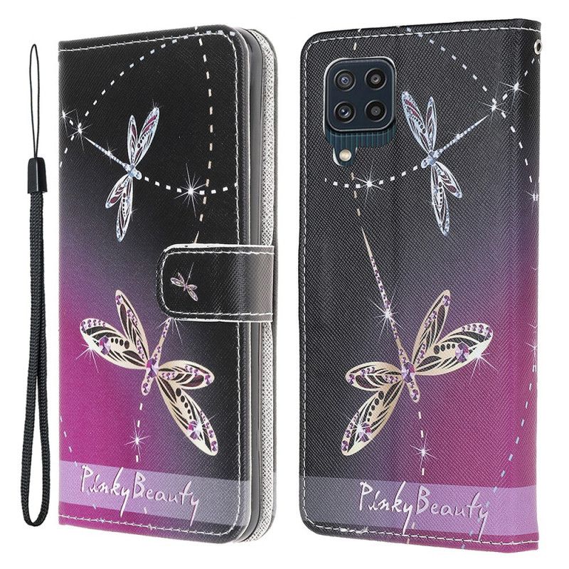 Flip Kotelot Samsung Galaxy M32 Thong Dragonflies Suojakuori