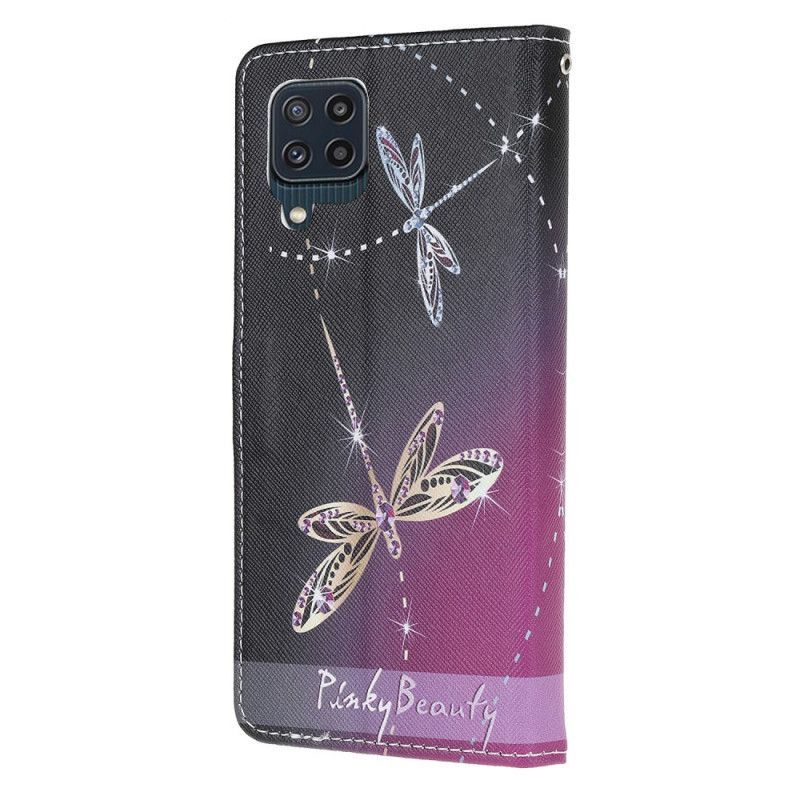 Flip Kotelot Samsung Galaxy M32 Thong Dragonflies Suojakuori