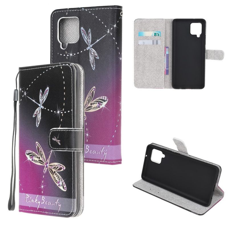 Flip Kotelot Samsung Galaxy M32 Thong Dragonflies Suojakuori