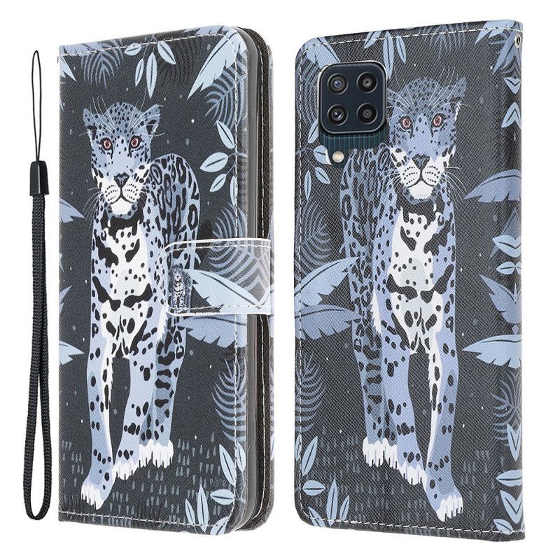 Kotelot Samsung Galaxy M32 Puhelinkuoret Leopard Strappy