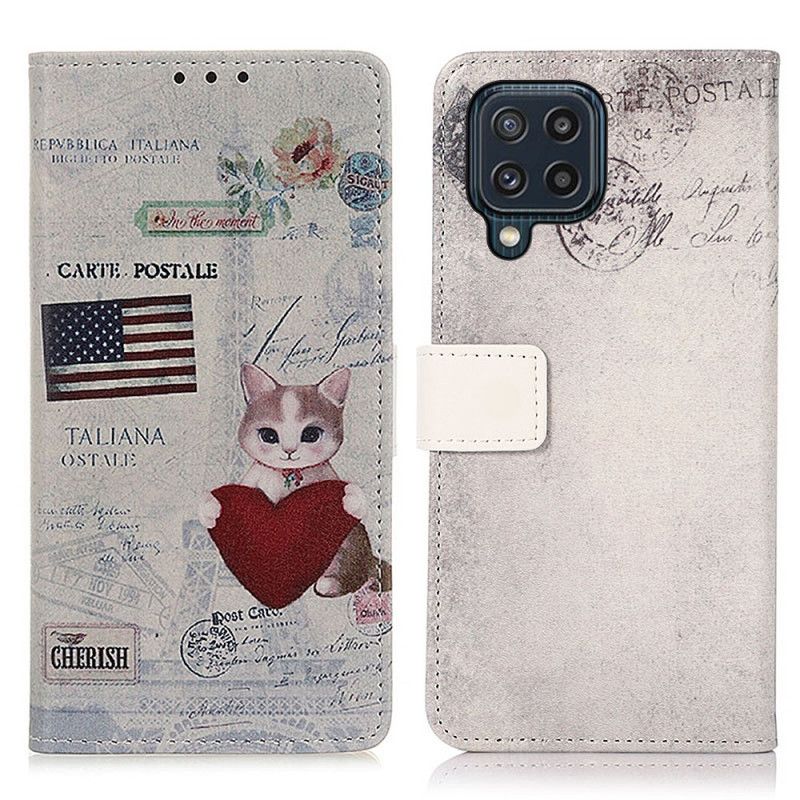 Kotelot Samsung Galaxy M32 Traveller Cat