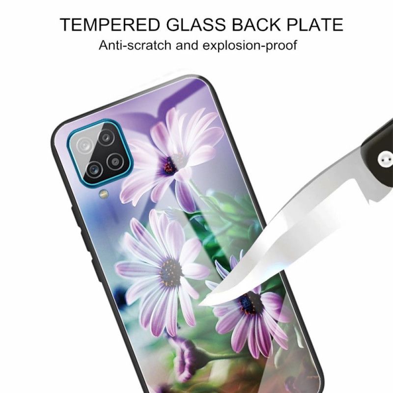 Kuori Case Samsung Galaxy M32 Puhelinkuoret Tempered Glass Flowers