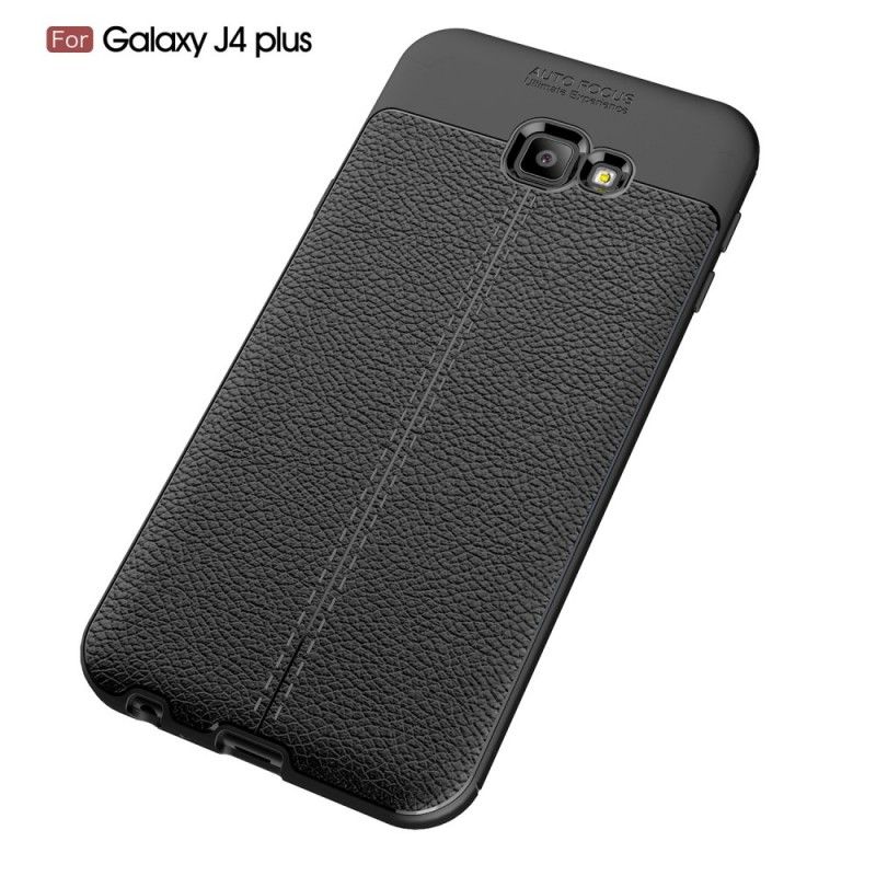 Case Kuoret Samsung Galaxy J4 Plus Harmaa Musta Puhelinkuoret Kaksilinjainen Litsi Nahkainen Vaikutus