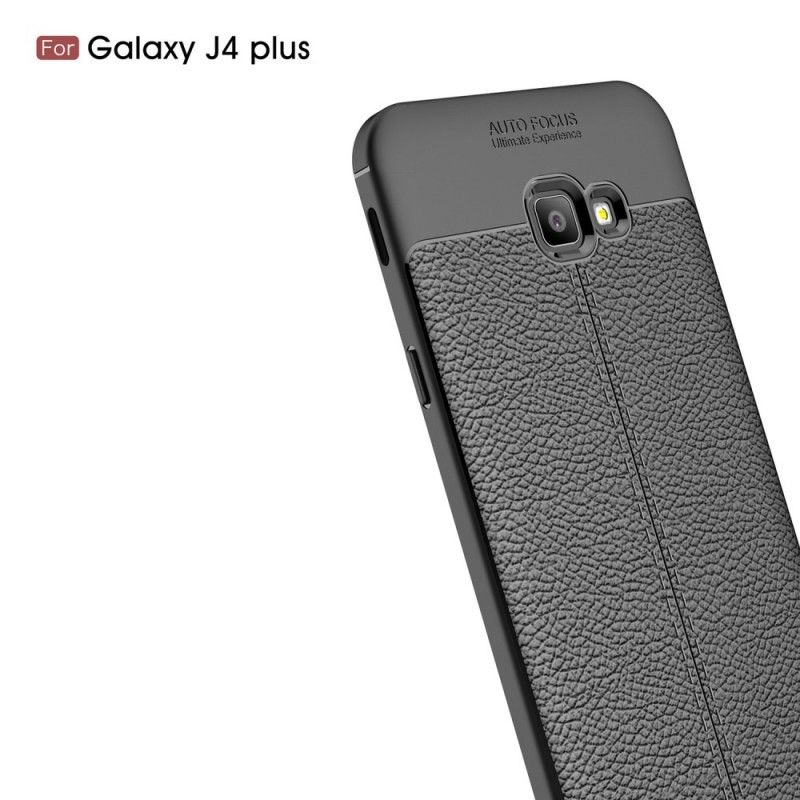 Case Kuoret Samsung Galaxy J4 Plus Harmaa Musta Puhelinkuoret Kaksilinjainen Litsi Nahkainen Vaikutus