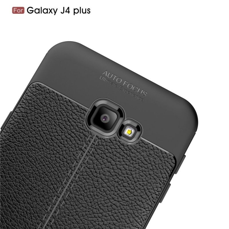 Case Kuoret Samsung Galaxy J4 Plus Harmaa Musta Puhelinkuoret Kaksilinjainen Litsi Nahkainen Vaikutus