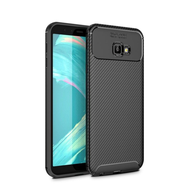 Case Kuoret Samsung Galaxy J4 Plus Musta Puhelinkuoret Joustava Hiilikuidun Rakenne