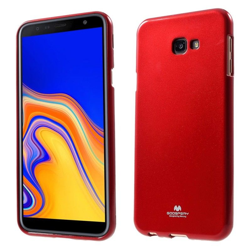 Case Kuoret Samsung Galaxy J4 Plus Valkoinen Musta Puhelinkuoret Räikeä Elohopeametallivaikutus