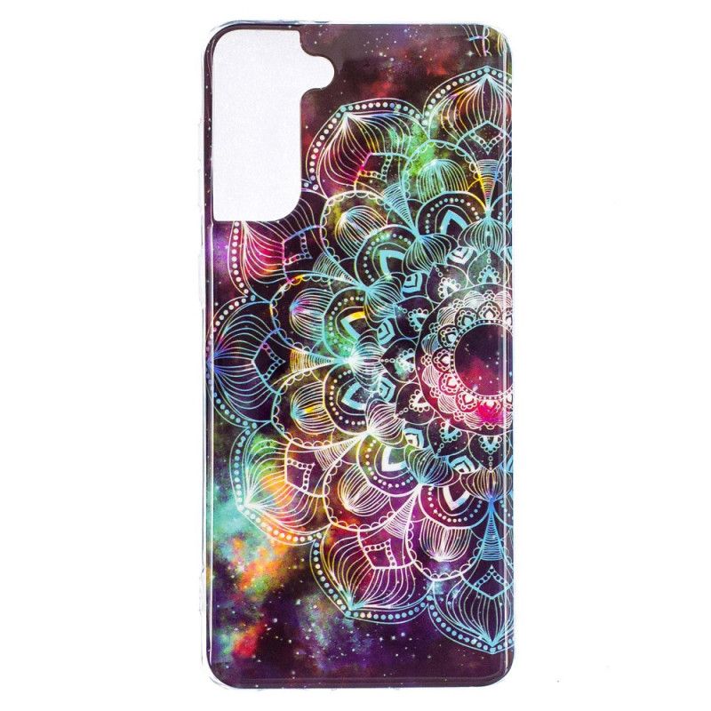 Case Kuoret Samsung Galaxy S21 Plus 5G Punainen Musta Puhelinkuoret Fluoresoiva Kukka-Sarja