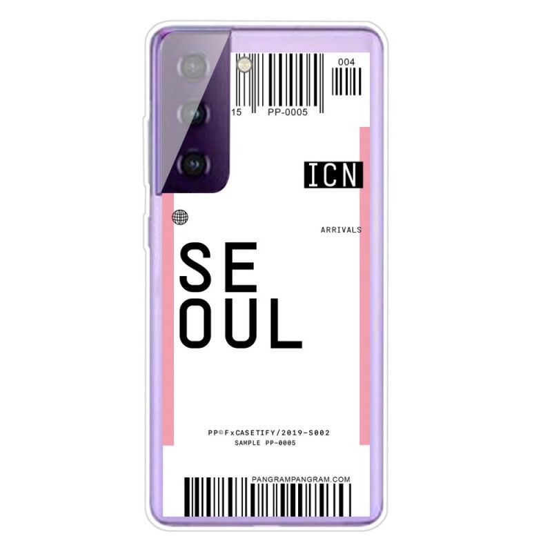 Case Kuoret Samsung Galaxy S21 Plus 5G Vaaleanpunainen Magenta Puhelinkuoret Maihinnousukortti Souliin